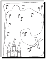 treasure map coloring page